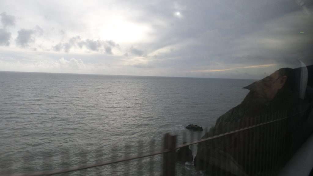 The Irish Coast from my train window.