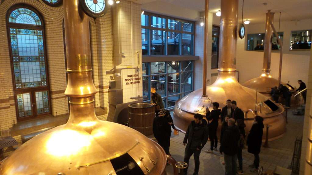 Inside the brewery.
