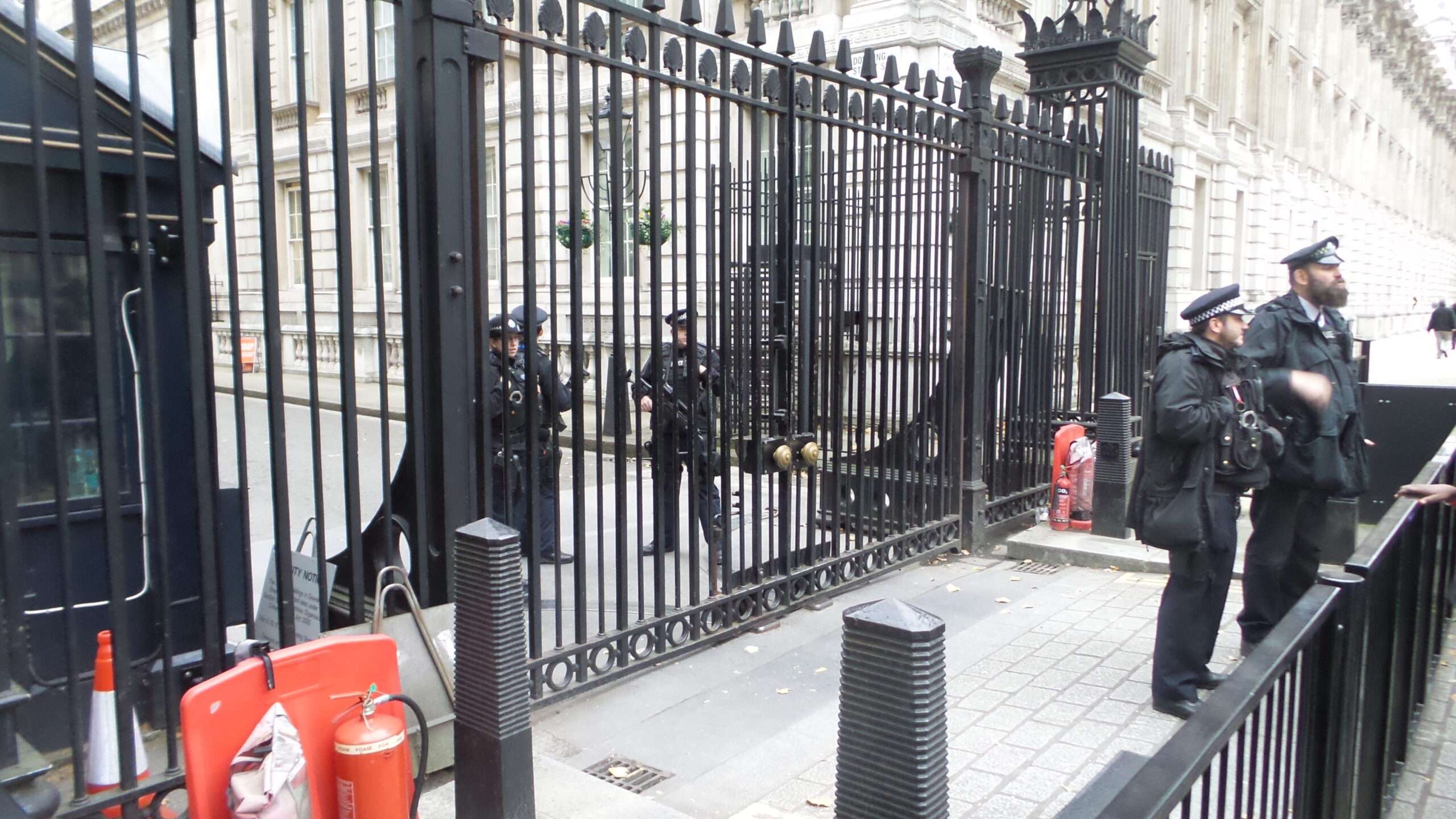 Outside 10 Downing Street.