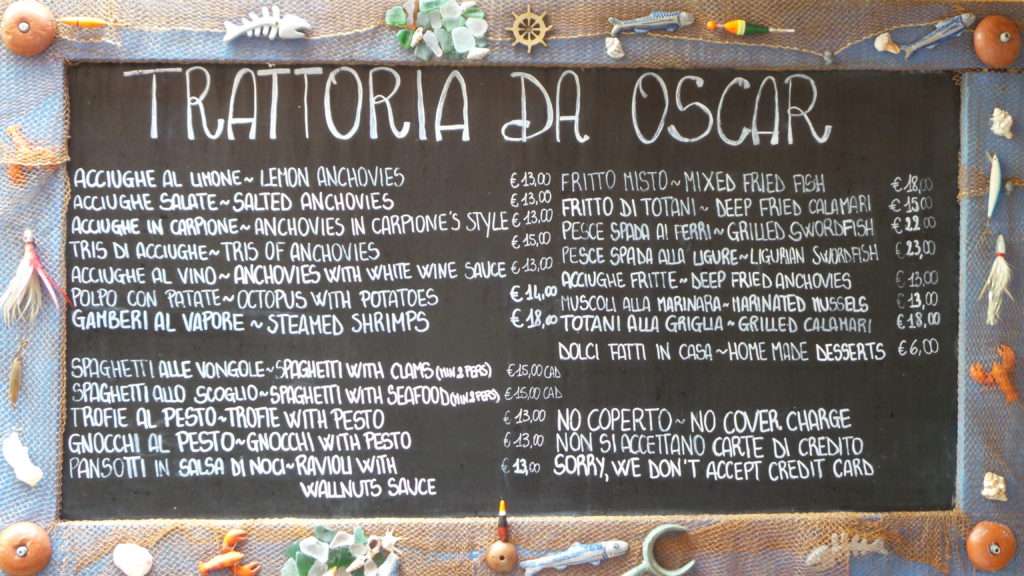 A local menu.