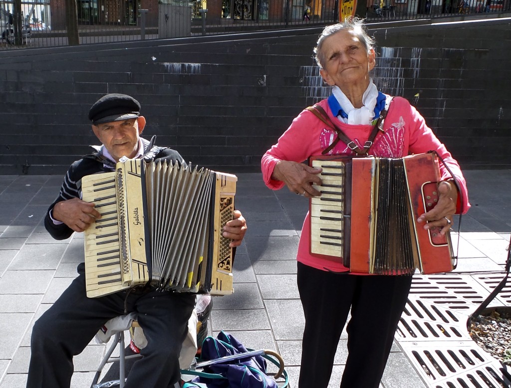 The dueling accordion couple. They take all requests!