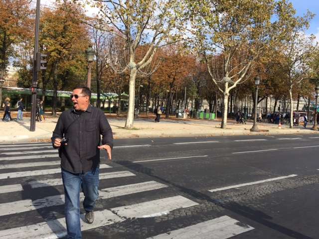 A pedestrian in Paris.