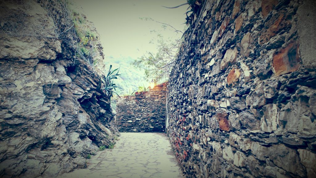 Rock walls everywhere.