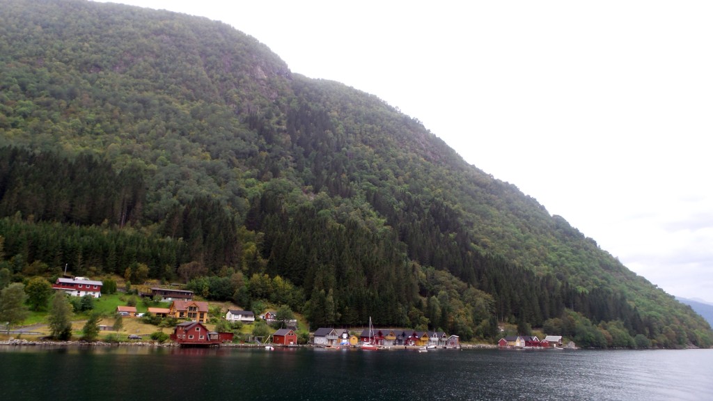 Surrounded by fjord mountains.