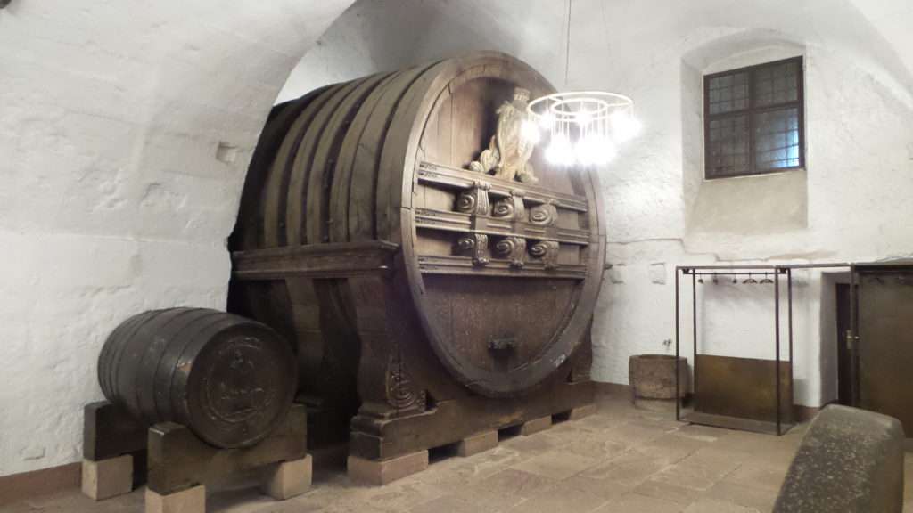 The big wine barrel.